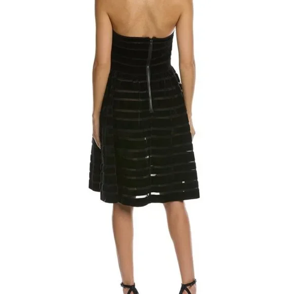 Cynthia Rowley Velvet Ribbon Mesh Strapless Dress Size 2 NWT - Picture 3 of 13